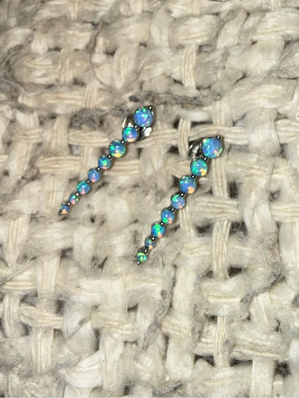 Melinda Maria Blue Opal Graduated Drop Earrings